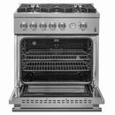 FORNO 2-Piece Appliance Package- 30-Inch Gas Range and 36-Inch French Door Refrigerator in Stainless Steel FBDL-020-02-US