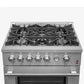 FORNO 2-Piece Appliance Package- 30-Inch Gas Range and 36-Inch French Door Refrigerator in Stainless Steel FBDL-020-02-US