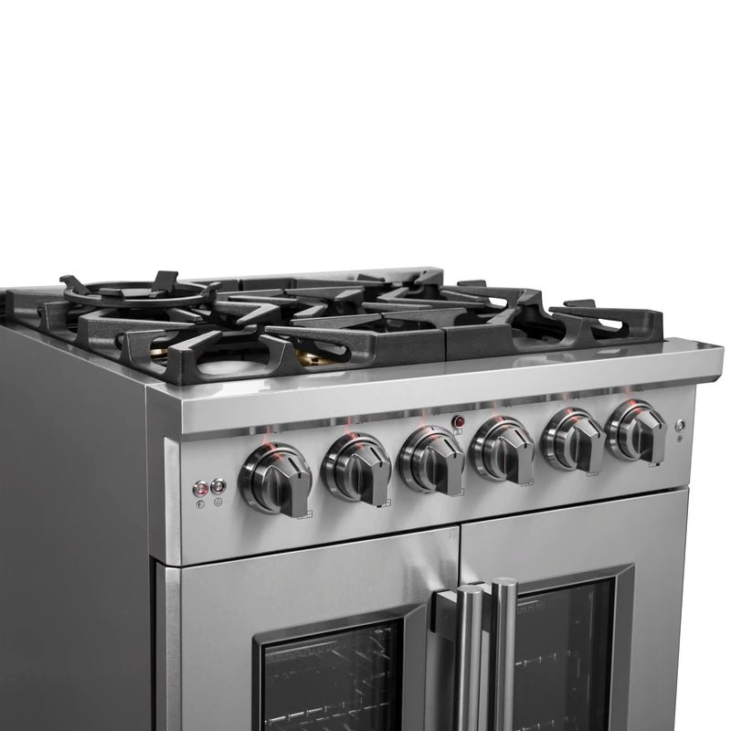 Forno Massimo 30-Inch Freestanding French Door Gas Range in Stainless Steel (FFSGS6439-30)