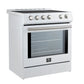 FORNO 2-Piece Appliance Package - 30-Inch Slide-In Induction Range and 36-Inch French Door Refrigerator in White with Stainless Steel Handle FBDL-014-08CAUS