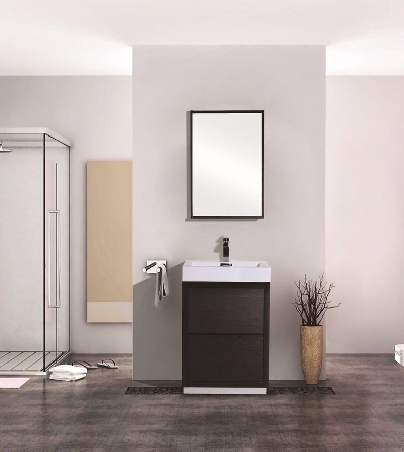 KubeBath Bliss 30 in. Free Standing Modern Bathroom Vanity - Black, FMB30-BK