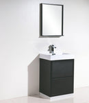 KubeBath Bliss 24 in. Free Standing Modern Bathroom Vanity - Black, FMB24-BK