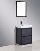 KubeBath Bliss 30 in. Free Standing Modern Bathroom Vanity - Gray Oak, FMB30-GO