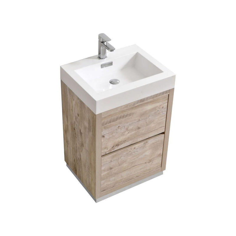 KubeBath Bliss 30 in. Free Standing Modern Bathroom Vanity - Nature Wood, FMB30-NW