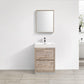 KubeBath Bliss 24 in. Free Standing Modern Bathroom Vanity - Nature Wood, FMB24-NW