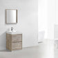 KubeBath Bliss 24 in. Free Standing Modern Bathroom Vanity - Nature Wood, FMB24-NW