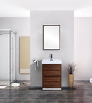 KubeBath Bliss 30 in. Free Standing Modern Bathroom Vanity - Walnut, FMB30-WNT