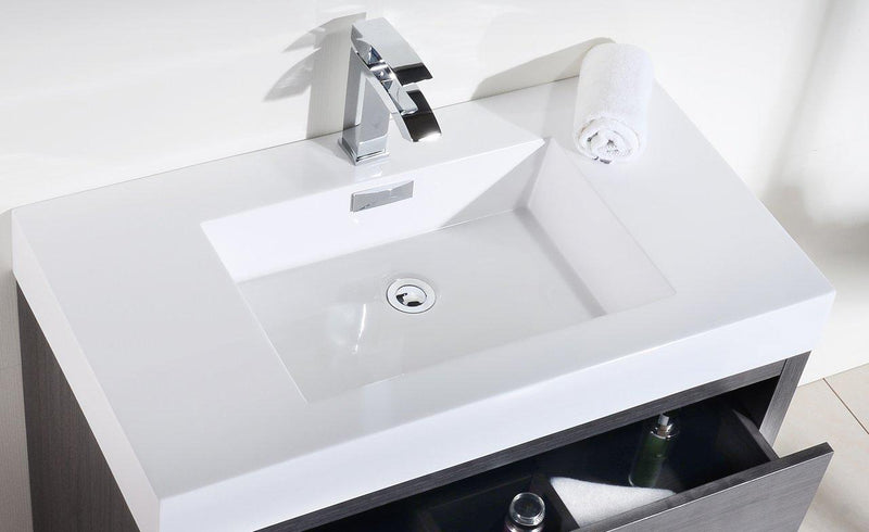 KubeBath Bliss 36 in. Free Standing Modern Bathroom Vanity - Gray Oak, FMB36-GO