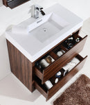 KubeBath Bliss 36 in. Free Standing Modern Bathroom Vanity - Walnut, FMB36-WNT