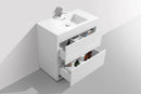 KubeBath Bliss 36 in. Free Standing Modern Bathroom Vanity - High Gloss White, FMB36-GW