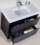 KubeBath Bliss 40 in. Free Standing Modern Bathroom Vanity - Gray Oak, FMB40-GO