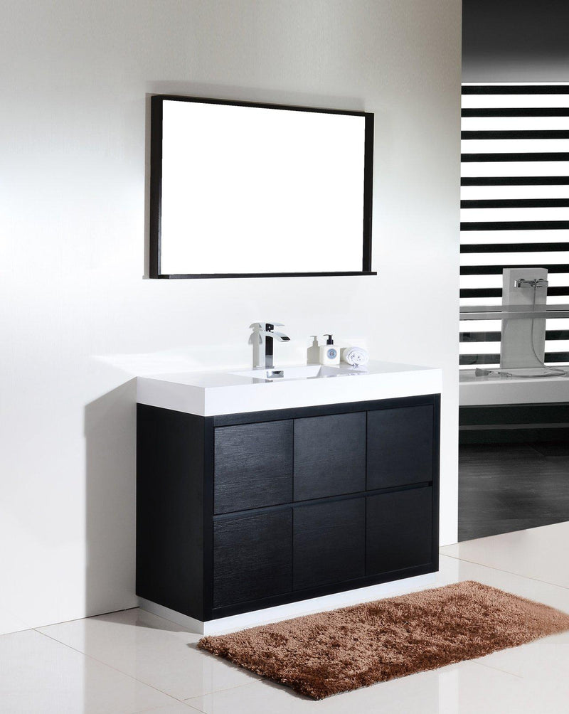 KubeBath Bliss 48 in. Free Standing Modern Bathroom Vanity - Black, FMB48-BK