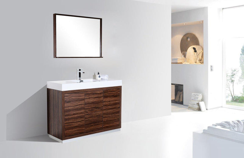 KubeBath Bliss 48 in. Free Standing Modern Bathroom Vanity - Walnut, FMB48-WNT