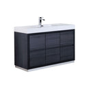 KubeBath Bliss 60 in. Single Sink Free Standing Modern Bathroom Vanity - Gray Oak, FMB60S-GO