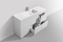 Bliss 60 in. Single Sink Free Standing Modern Bathroom Vanity - High Gloss White