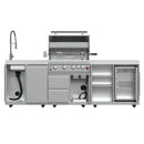 FORNO Bulnes Outdoor Kitchen 30-Inch BBQ 60,000 BTU, with Sear, Rotisserie Infrared Burners, 1.8 Cu.Ft. Beverage Center, & Black/White Countertops