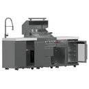 FORNO Bulnes Outdoor Kitchen 30-Inch BBQ 60,000 BTU, with Sear, Rotisserie Infrared Burners, 1.8 Cu.Ft. Beverage Center, & Black/White Countertops