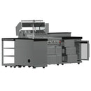 FORNO Bulnes Outdoor Kitchen 40-Inch BBQ 95,000 BTU, with 5 Burners, Sear & Rotisserie Infrared Side Burner, 1.8 cu.ft. Beverage Center & Black/White Countertops