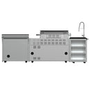 FORNO Bulnes Outdoor Kitchen 40-Inch BBQ 95,000 BTU, with 5 Burners, Sear & Rotisserie Infrared Side Burner, 1.8 cu.ft. Beverage Center & Black/White Countertops