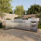 FORNO Bulnes Outdoor Kitchen 40-Inch BBQ 95,000 BTU, with 5 Burners, Sear & Rotisserie Infrared Side Burner, 1.8 cu.ft. Beverage Center & Black/White Countertops