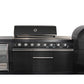 Forno All'Aperto 87,600 BTU BBQ with 4 Stainless-Steel Burners with Infrared Burners & Side Burner, Sink Module with Black Sintered Stone Countertops, Gaz Pizza Oven, Bar & Beverage Center