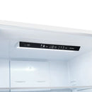Close-up view of the control panel inside the Forno 31-inch left-hinge refrigerator in white, displaying digital temperature settings and touch controls for precise cooling management and user-friendly operation.