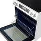 Interior view of the FORNO 30-Inch Induction Range in White, highlighting multiple oven racks and a spacious interior ideal for baking, roasting, and broiling.
