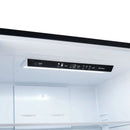 Close-up of the digital control panel inside the FORNO 31-Inch Refrigerator with Right Hinge in Black, displaying temperature settings and touch-sensitive buttons for precise cooling control.