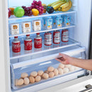 Interior view of the FORNO 31-Inch Right-Hinge Refrigerator in white, highlighting the clear drawers and adjustable glass shelves.