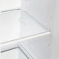 Interior view of a shelf inside the FORNO 36-inch side-by-side refrigerator in stainless steel, showcasing adjustable glass shelving and spacious storage layout.