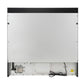 Rear view of the FORNO Antico 36-Inch Gas Range in black, displaying gas and power connections, ventilation components, and a streamlined flat-back design for easy installation.