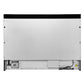 Rear view of the FORNO Antico 48-Inch Dual Fuel Range in black, showing power and gas connections, ventilation ports, and a flat-back design for easy installation.
