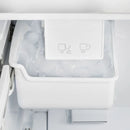 Close-up of the built-in ice maker inside the FORNO 30-inch French door refrigerator in stainless steel, highlighting the compact design and efficient ice storage compartment.