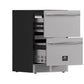 Angled view of the FORNO Cosenza Built-In Drawer Freezer with both drawers open, revealing spacious, stainless steel interiors and a sleek, modern design.