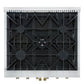 Top-down view of the FORNO Galiano 30-Inch French Door Gas Range in white, featuring four sealed brass burners, continuous cast iron grates, and a sleek matte white surface for efficient, professional-grade cooking.