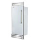 Right-angled front view of FORNO Maderno 28-Inch Built-In 13.6 Cu. Ft. Convertible Refrigerator in white with left-swing door, showcasing sleek integrated design and panel-ready finish.