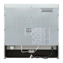 Rear view of the FORNO Marco 36-Inch Gas Range in black, displaying gas and electrical connection points, venting slots, and a flat-back design for streamlined kitchen installation.