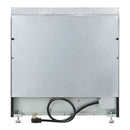 Rear view of the FORNO Paolo 36-Inch Electric Range in black, showing the appliance’s power connection panel, ventilation slots, and flat-back design for streamlined installation.