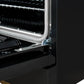 Close-up of the oven door hinges on the Forno Antico 36-Inch Dual Fuel Range, showcasing smooth-opening heavy-duty hinge construction for enhanced durability and safety.