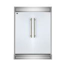 FORNO Maderno 60-Inch Convertible Refrigerator-Freezer in stainless steel with decorative trim, featuring French doors and professional built-in style.