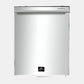 Front view of the Forno Pozzo 24-Inch Built-In Dishwasher featuring a sleek stainless-steel finish and integrated top control panel.