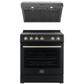 Forno Espresso Package - 30" Electric Range and Range Hood in Stainless Steel, Black, or White with Accents