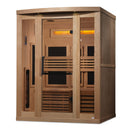 Golden Designs 3-Person Full Spectrum PureTech™ Near Zero EMF FAR Infrared Sauna with Himalayan Salt Bar Canadian Hemlock - GDI-8230-01
