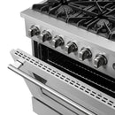 FORNO 3-Piece Appliance Package - 36-Inch Marco Gas Range, French Door Refrigerator, & Dishwasher in Stainless Steel FBDL-009-01CAUS