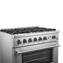 FORNO 3-Piece Appliance Package - 36-Inch Marco Gas Range, French Door Refrigerator, & Dishwasher in Stainless Steel FBDL-009-01CAUS
