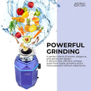 FORNO Acqua BrightDiamond 3/4HP Super Quiet Garbage Disposal Corded with Motion Sensor Cabinet Light & Pre-Wired Air Switch