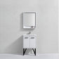 Bosco 24 in. Modern Bathroom Vanity w/ White Countertop and Matching Mirror - High Gloss White
