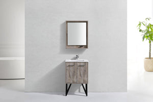 KubeBath Bosco 24 in. Modern Bathroom Vanity w/ White Countertop, KB24NW