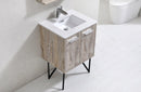 KubeBath Bosco 24 in. Modern Bathroom Vanity w/ White Countertop, KB24NW