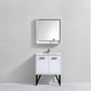 Bosco 30 in. Modern Bathroom Vanity w/ White Countertop and Matching Mirror - High Gloss White